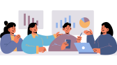 Illustration d'une réunion d'équipe